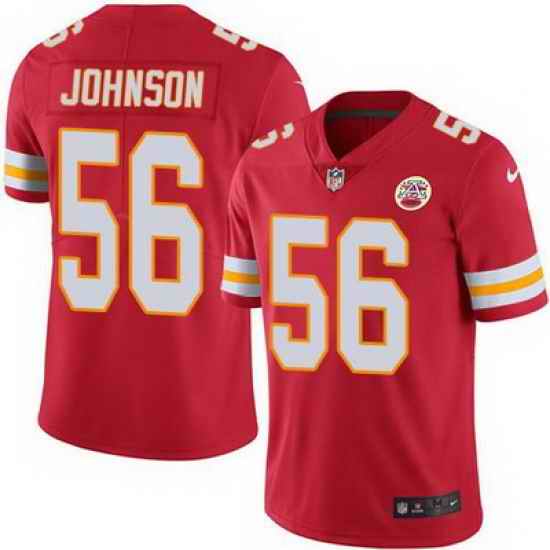 Nike Chiefs #56 Derrick Johnson Red Team Color Mens Stitched NFL Vapor Untouchable Limited Jersey
